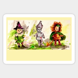 Madame Alexander McDonald happy meal Wizard of Oz collector dolls lion, scarecrow, and tin man. Magnet